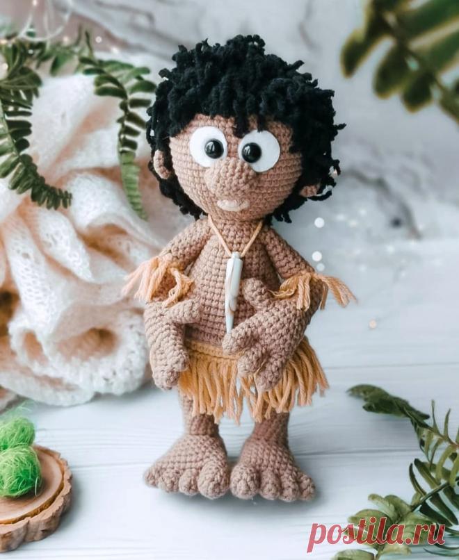 PDF Чунга и Чанга крючком. FREE crochet pattern; Аmigurumi doll patterns. Амигуруми схемы и описания на русском. Вязаные игрушки и поделки своими руками #amimore - кукла, куколка, африканец, абориген, мальчик.