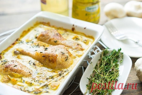 Курица в горчичном соусе с грибами | Самые вкусные кулинарные рецепты