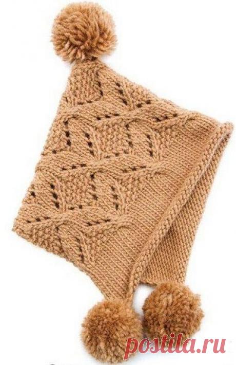 Вязанная шапка-ушанка | ХорошоДома!