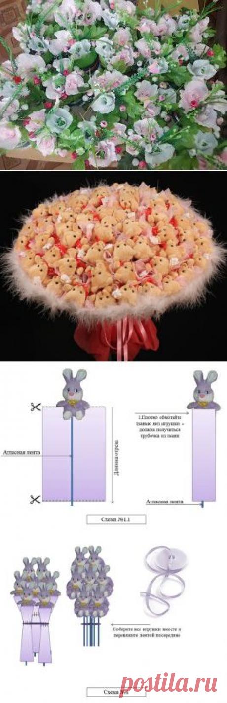 Процесс изготовления букета из мягких игрушек | Конфетный рай