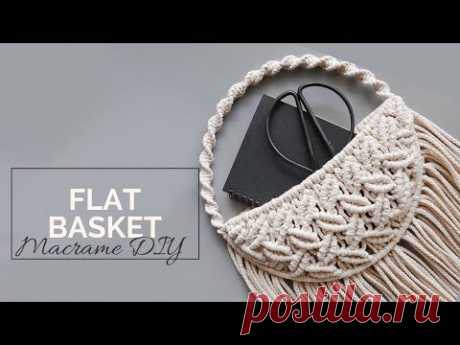 Macrame Flat Basket. How to make a macrame basket - YouTube