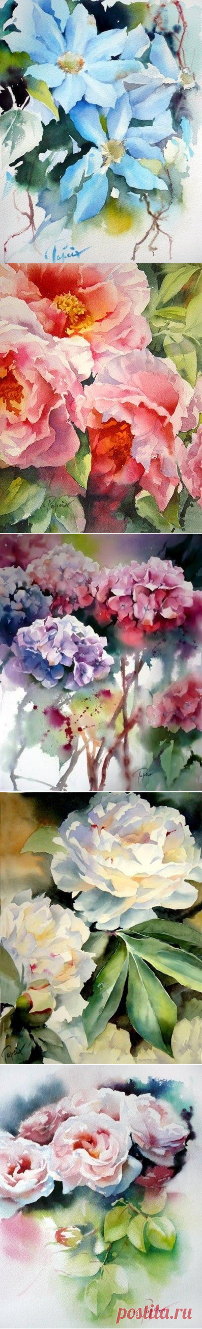 Воздушные акварели от художника Жан-Клода Папье.