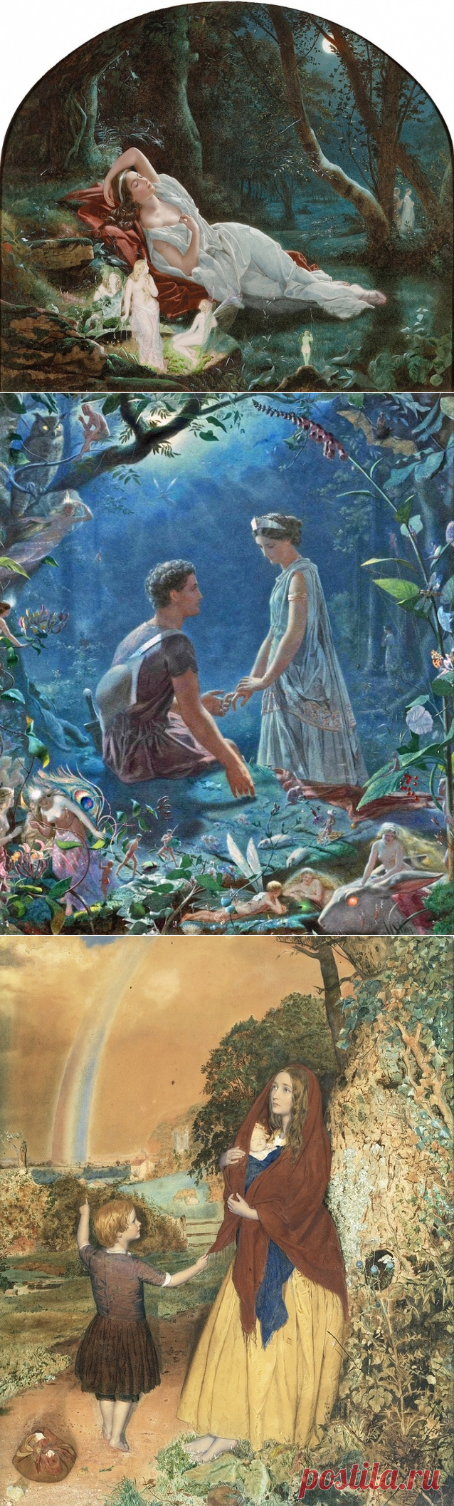 Британский художник Джон Симмонс (1823-1876) "Сон в летнюю ночь"