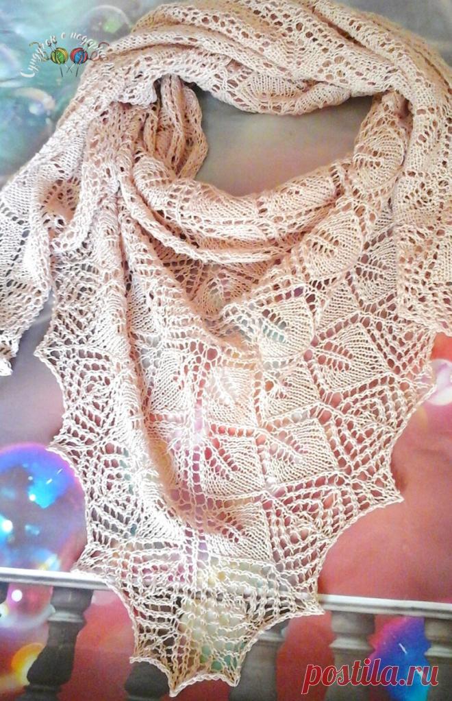 🧶Моя первая шаль из 100% хлопка | Сундучок с подарками | Дзен