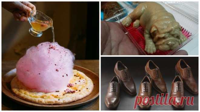 Самые странные кулинарные изыски со всего мира (13 фото) | Чёрт побери Чего только эти повара и кондитеры не придумают! Пойдут буквально на всё, чтобы привлечь к себе внимание.   Тайский десерт из магазинчика Vilaiwan в Pathun Thani. Кремовый кокосовый пудинг в форме щенка на подушке из желе    Сладкие съедобные щеночки... Мило или отвратительно?    Организаторы японской выставки домашних животных 2017 Japan Pet Fair создали мороженое, повторяющее текстуру и аромат кошачье...