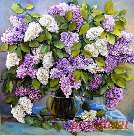 вышивка атласными лентами