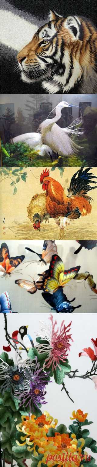 Китайская вышивка гладью