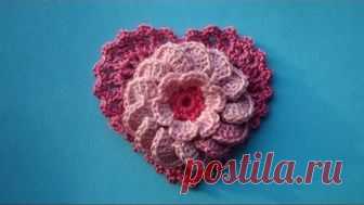 Как вязать сердечко How to crochet heart  Урок 326