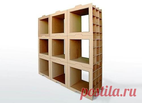 Книжные полки своими руками из картонных коробок