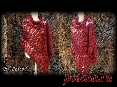 Easy Crochet Rectangle Shawl | Rock 