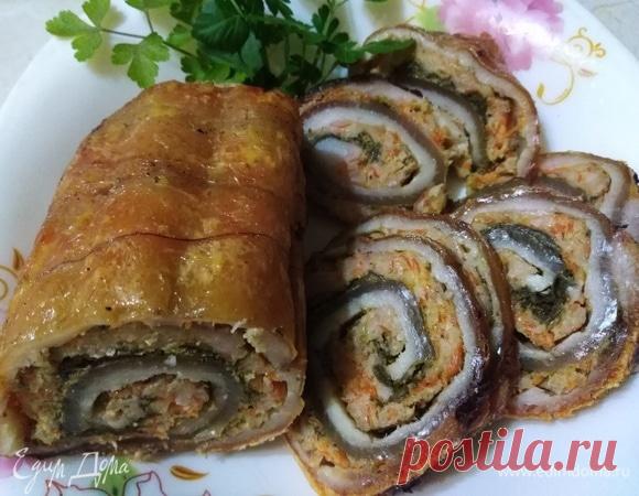 Рулет из свиной шкурки, пошаговый рецепт на 1012 ккал, фото, ингредиенты - alla_33