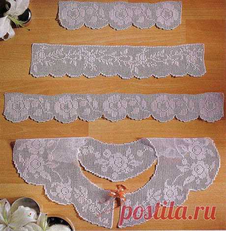 Тесьма и воротник с розами крючком — HandMade