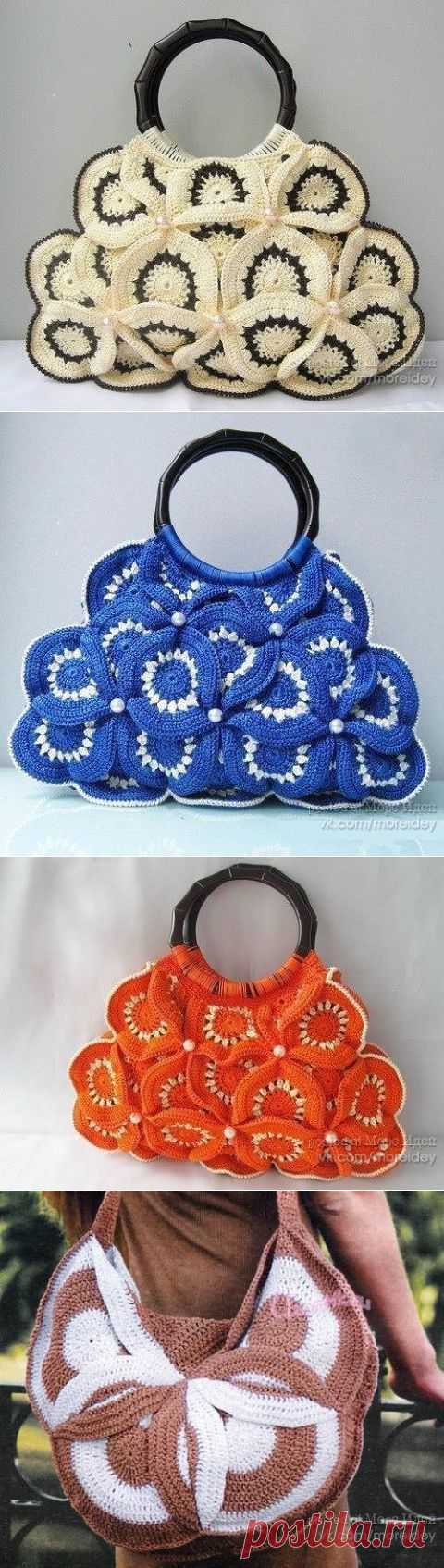 Симпатичные вязаные сумки и описание к ним | Своими руками