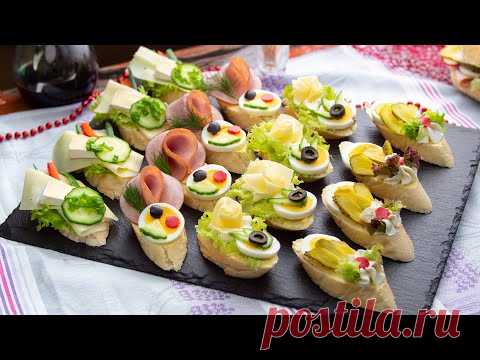 Вкусные, сытные и легкие канапе - яйцо, оливки и сыр камамбер
