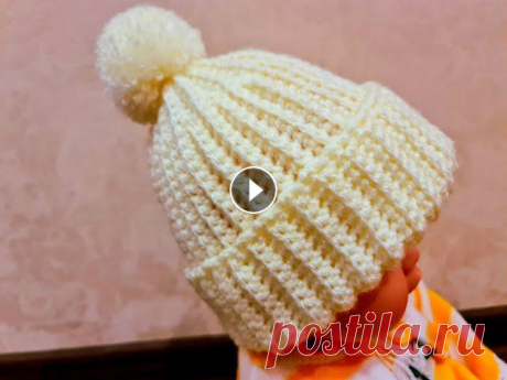 СПОСОБ ВЯЗАНИЯ ШАПКИ НА ЛЮБОЙ РАЗМЕР КРЮЧКОМ ЛЕГКО. Простая шапочка с раппортом 4 ряда. Такой способ вязания шапки для самых начинающих. Покажу как вязать, как сшить и как сделать бомбон просто....