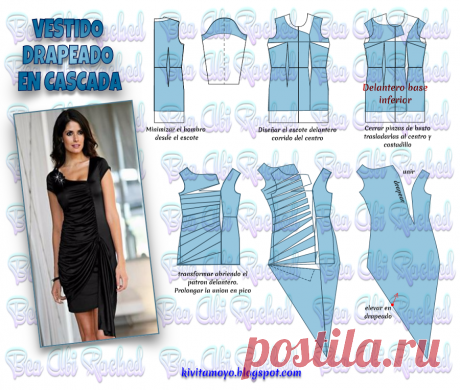 VESTIDO DRAPEADO EN CASCADA Ideas que mejoran tu vida