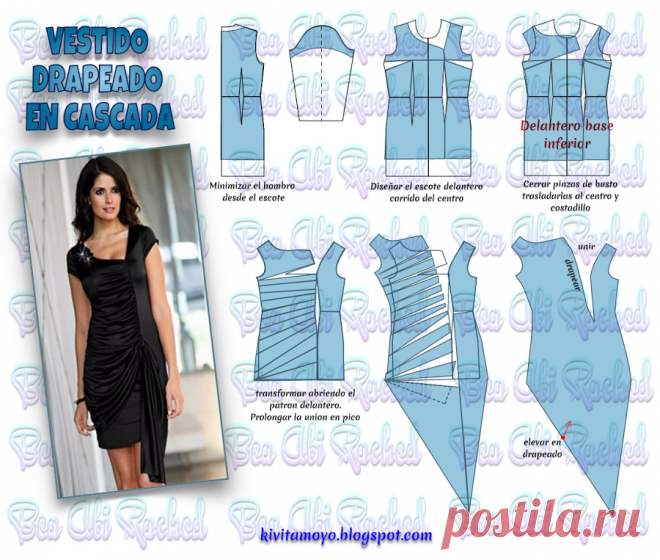 VESTIDO DRAPEADO EN CASCADA Ideas que mejoran tu vida