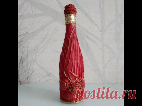 ДЕКОР БУТЫЛКИ.ЛЕГКИЙ,БЫСТРЫЙ И БЮДЖЕТНЫЙ ДЕКОР,