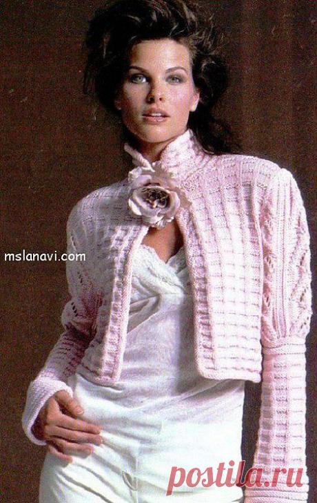 Розовый вязаный жакет из Gedifra | Вяжем с Ланой