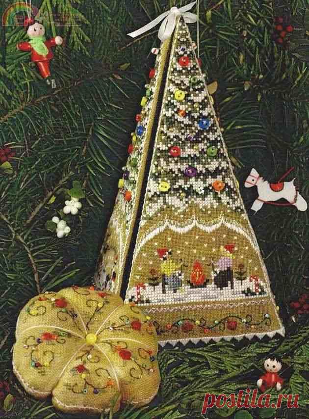 Пряничное дерево Etui от Victoria Sampler-Cross стежка Связь / Download-вышивка крестом Шаблоны Scanned-PinDIY -