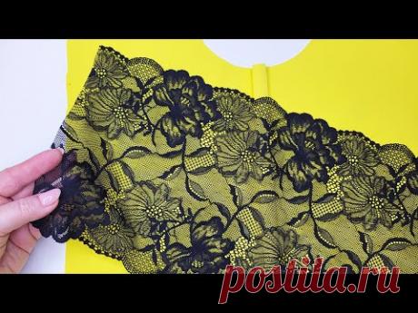 ✅ Беру КРАСИВОЕ КРУЖЕВО И ТКАНЬ | Мало кто знает этот секрет | Дизайн горловины