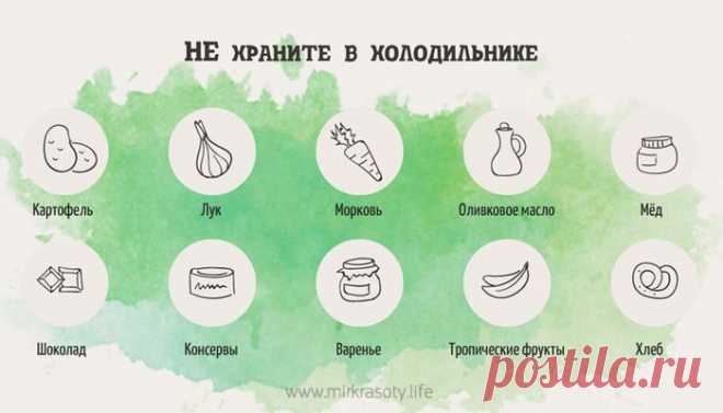 Какие продукты нельзя хранить в холодильнике?