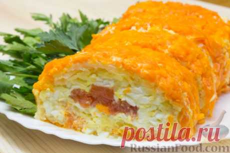 Рецепт: Салат-закуска "Царский рулет" на RussianFood.com