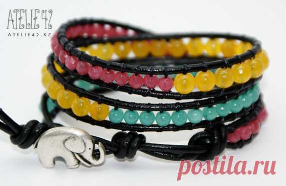 Плетеные браслеты с кожаными шнурами и бусинами + видео мастер-класса / Подборки идей / Блоги