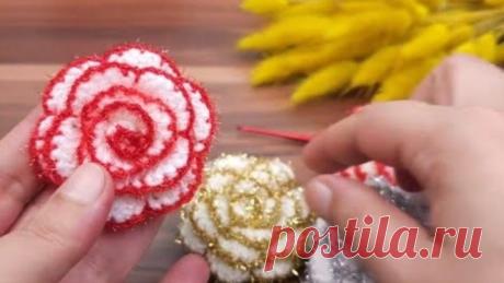 💯⚡️Wow!.👌💯 Уроки вязания розы крючком❤😍 Пошаговое описание 🤗