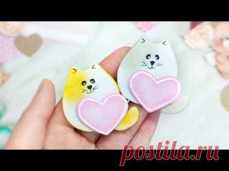 Милые котики из фоамирана для заколочки, открытки, магнита /DIY cats foamiran/microporoso/goma eva - YouTube