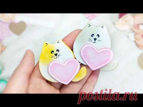 Милые котики из фоамирана для заколочки, открытки, магнита /DIY cats foamiran/microporoso/goma eva - YouTube