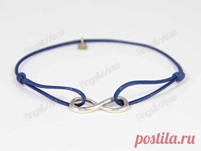 Браслет веревочный "Бесконечность" на синей нити от Amorem