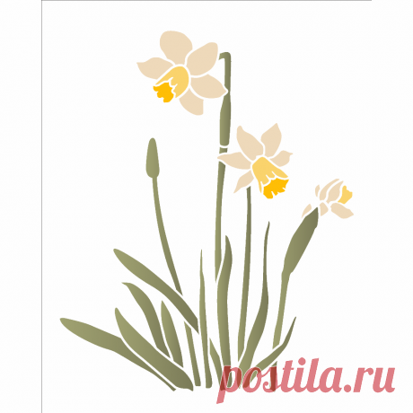 Plantilla para Pintar 20 x 25cm - OPA3321 - Flor de Narciso - OPA - emporiojanial