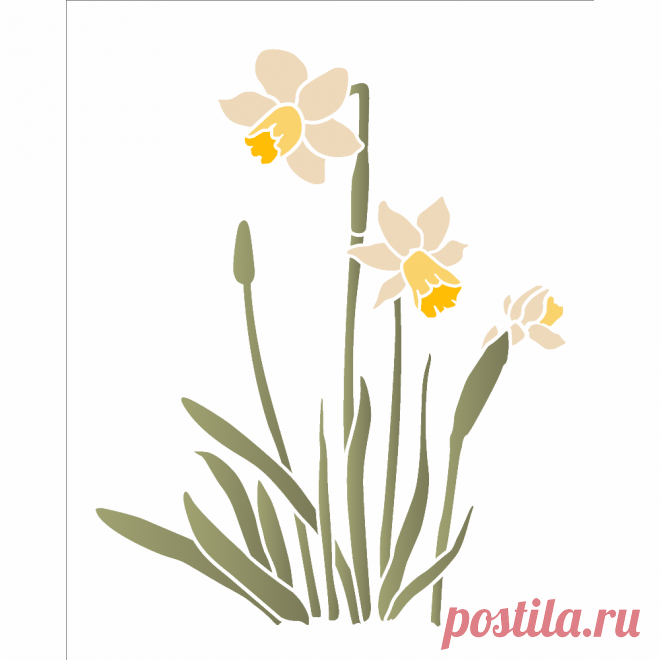 Plantilla para Pintar 20 x 25cm - OPA3321 - Flor de Narciso - OPA - emporiojanial