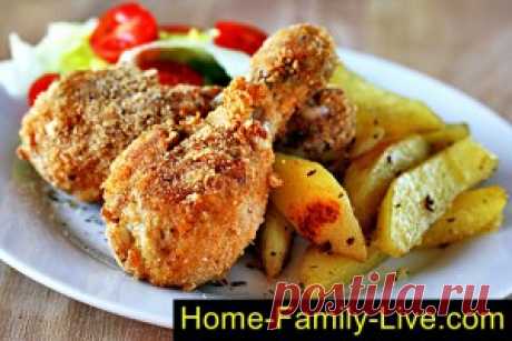 Хрустящие куриные ножки - пошаговый фоторецепт - ножки в ореховой панировкеКулинарные рецепты