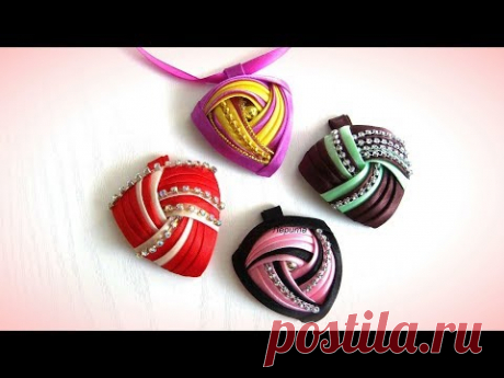 Кулон своими руками из косой бейки, мастер класс / diy  pendant