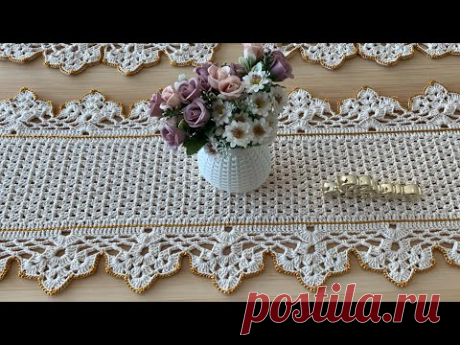 Vídeo Aula Trilho de Mesa em Crochê Triunfo. Fácil e maravilhoso.💜🙏💜