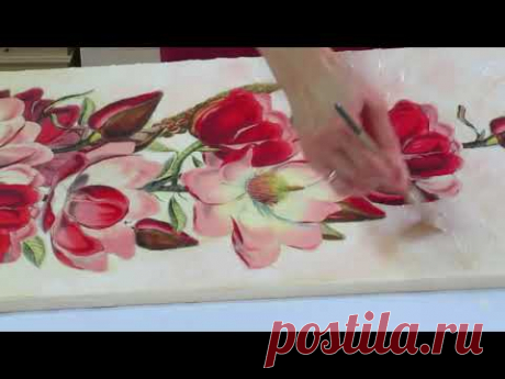 Decoupage tutorial - DIY. Decoupage canvas idea