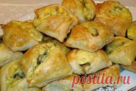 Закусочные пирожки с грибами и сыром
