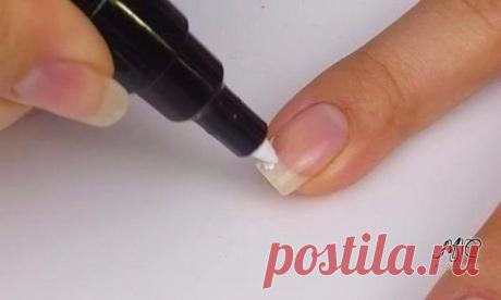 Французский маникюр маркером (пошаговый урок)