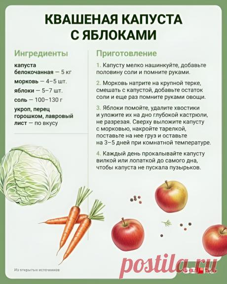 Квашеная капуста с яблоками