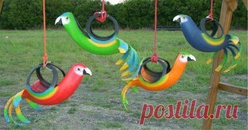 Впечатляющие поделки из покрышек своими руками