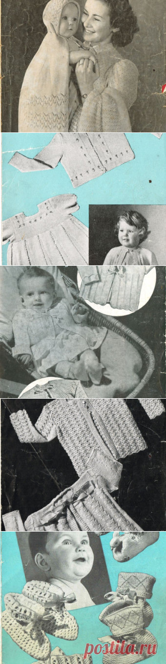 baby dress and cardigan vintage knitting pattern PDF