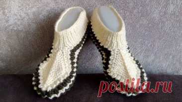 Вязаные следки без шва. Так вяжут в Турции.