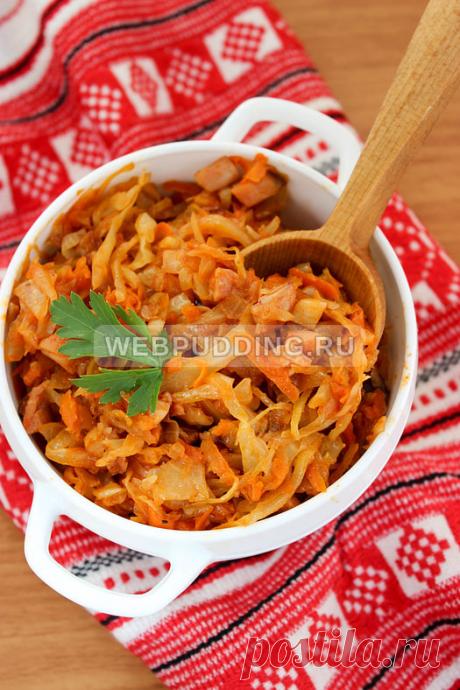 Тушеная капуста с копченостями | Как приготовить на Webpudding.ru