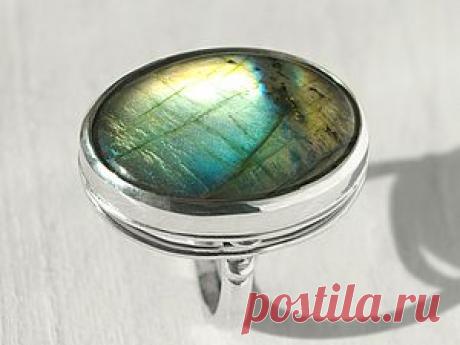 Кольцо серебряное с лабрадоритом - Ярмарка Мастеров - ручная работа, handmade