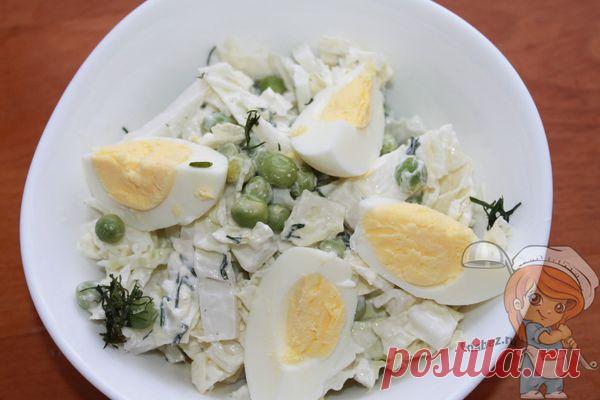 Пекинская капуста с горошком