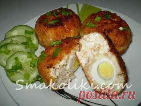 Куриные крокеты с перепелиными яйцами. Пошаговый рецепт с фотона Smakoliki.com