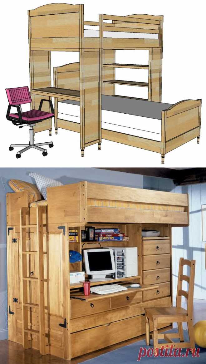 Бесплатные планы для кровати-чердаки с письменным столом | executiveofficefurniture.com