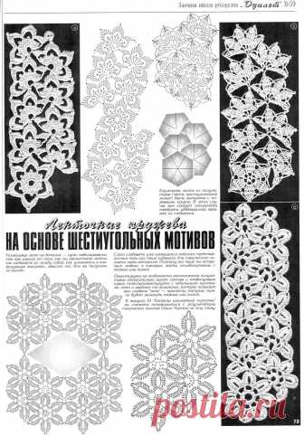 Ленточное кружево крючком модели и схемы: 15 вариантов